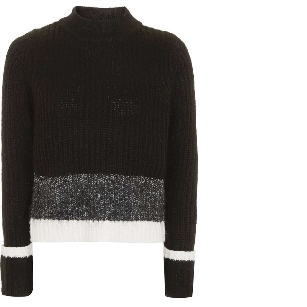Topshop Striped Hem Sweater